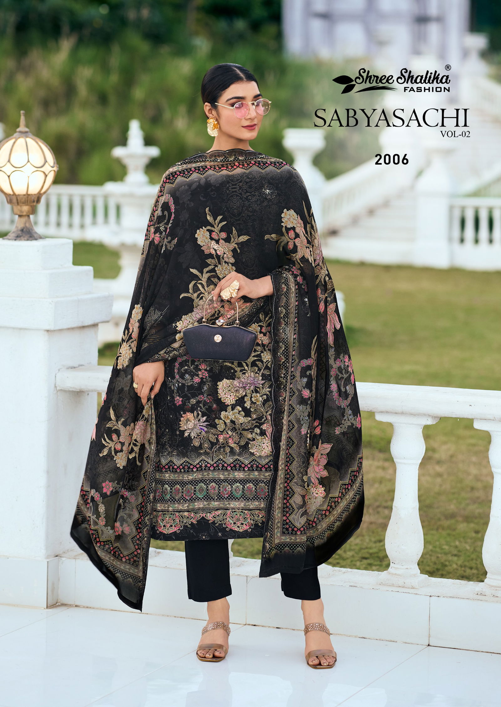 Sabyasachi Vol 2 By Shree Shalika Georgette Printed Embroidery Dress Material Wholesalers In Delhi